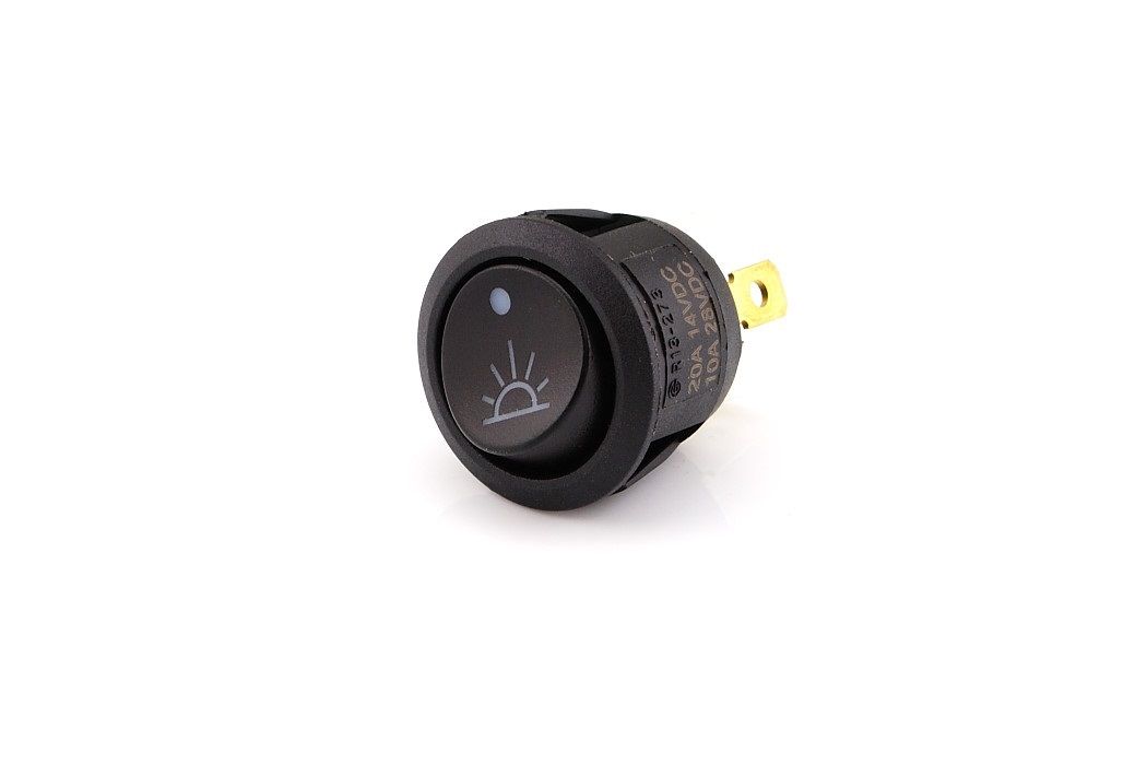 Mini Rocker Switch, Dome Lamp, On-Off, White Led