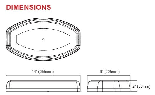 ELS Diamond Back Minibar 1 Bolt, Blue LEDs, 355mm