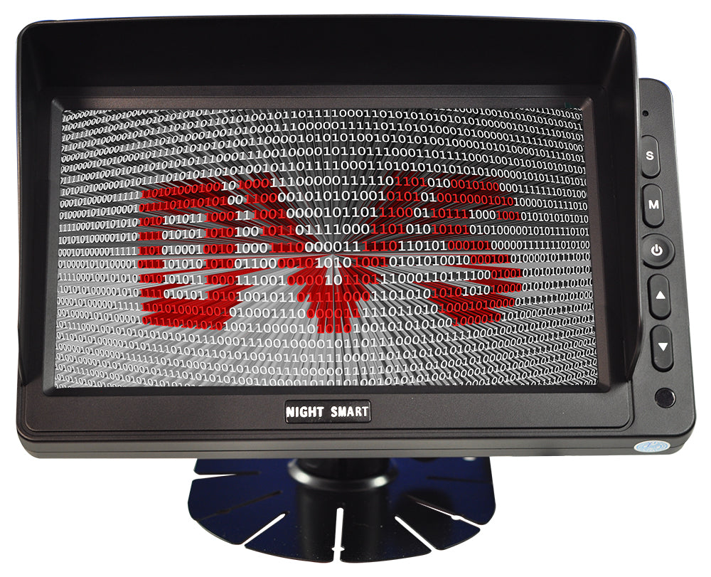 1080P 7" 3AV Dash Mount Monitor - Auto Dimming, Menu Lock, Fan Feet + U Bracket