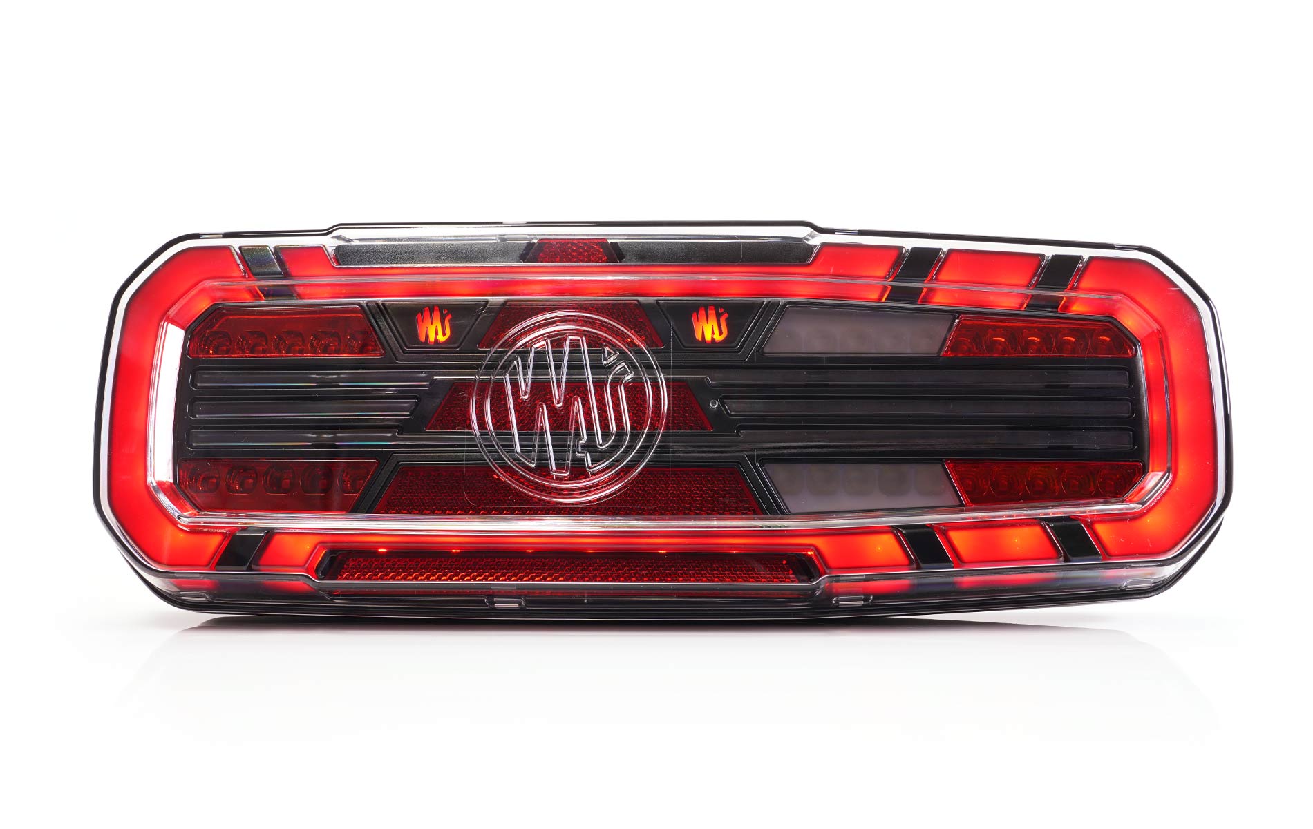 W277DD LINE 5 Function Trailer Tail Lamp with Dynamic Indicator & Dark Lens (NO LOGO) - Superseal Connectors & 7 Pin TYCO