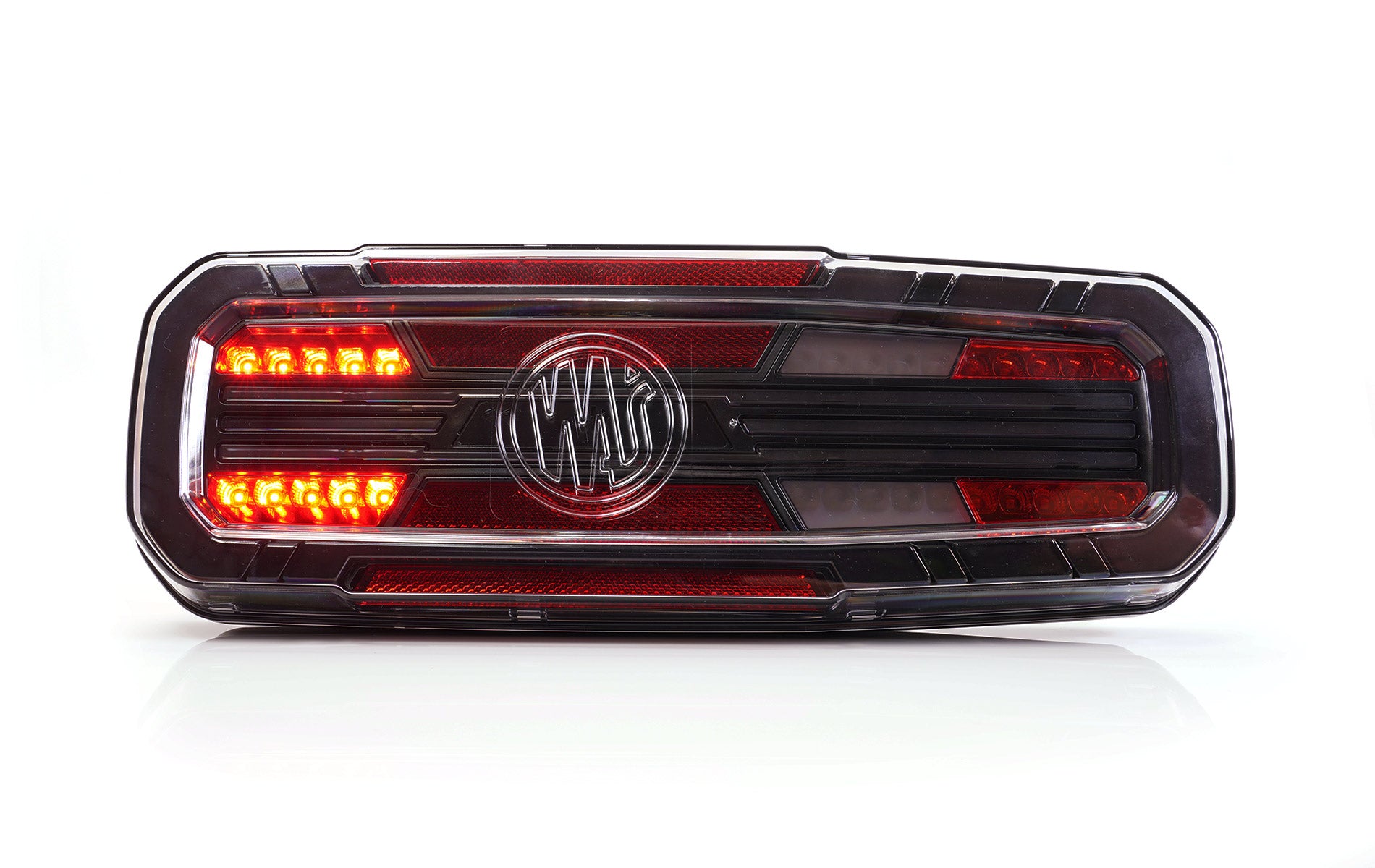 W278DD LINE 5 Function Truck Tail Lamp with Dynamic Indicator & Dark Lens (NO LOGO) - Superseal Connectors & 7 Pin TYCO