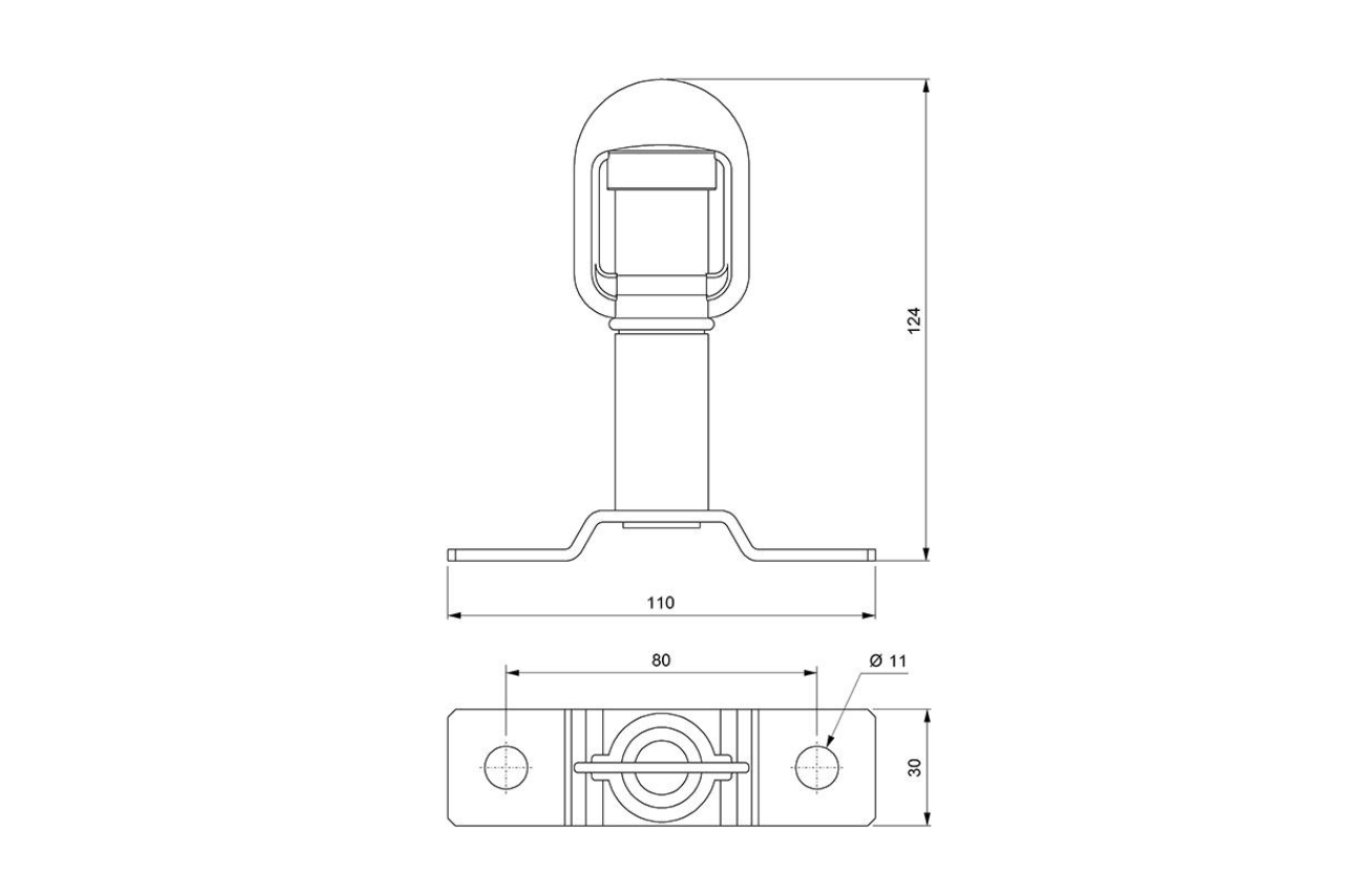 Din Pole Mount Bracket Straight Fixing - Euromotive Lighting & Signal