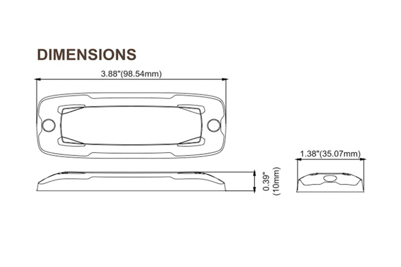 XT6 LED Surface Mounted Lamp (M60) - Xtreme Thin Series Amber - Euromotive Lighting & Signal