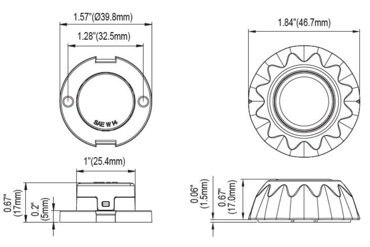 Blue 3 LED Blast Surface Mounted Directional Warning Strobe - Covert Series - Euromotive Lighting & Signal