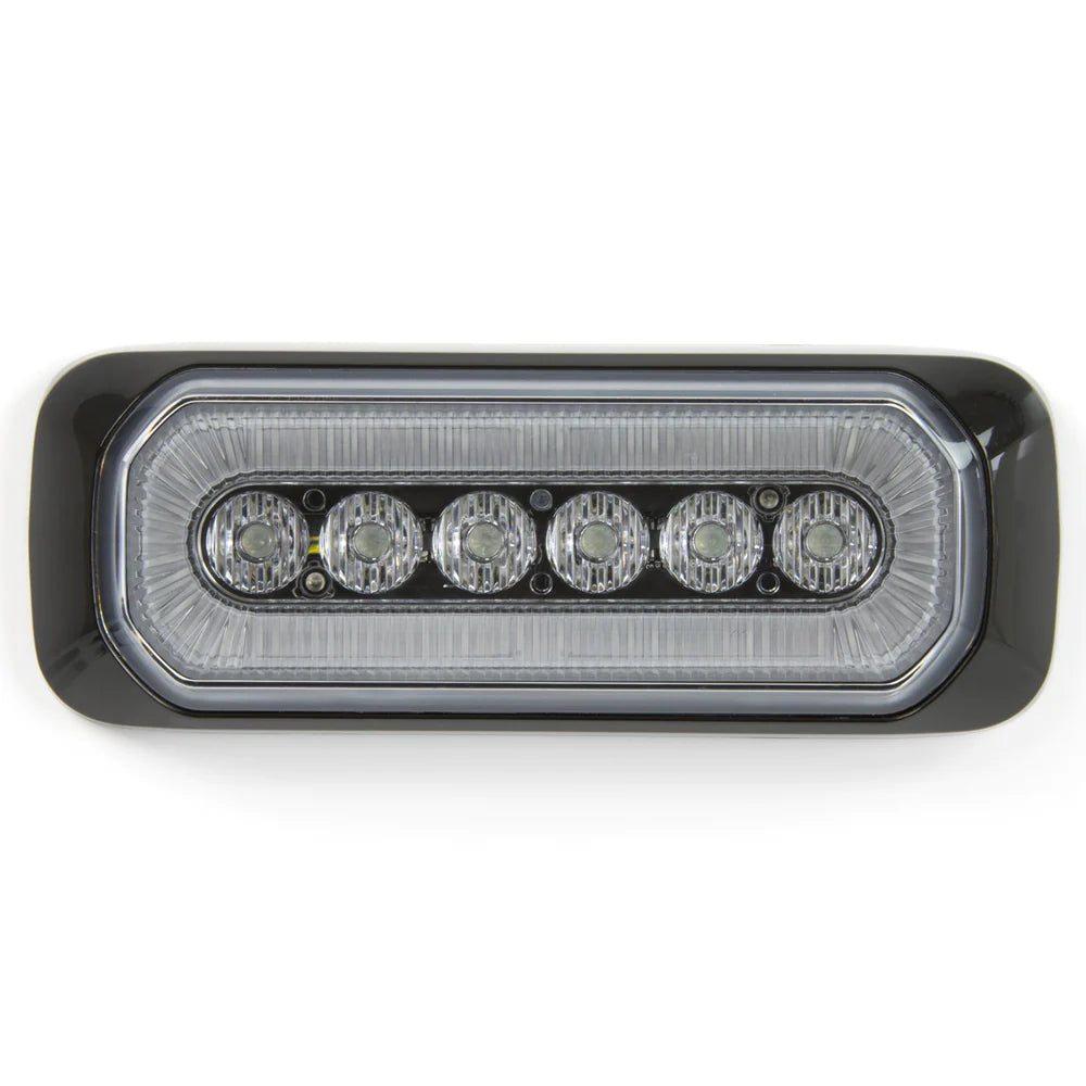 HB6 Strobe Light with Halo Ring (M069) - Halo Blitz Series Red-RedHalo - Euromotive Lighting & Signal