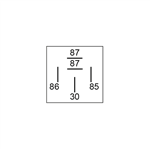Relay: Mini 12V 40A twin output 5pin Resistor w/tab - Euromotive Lighting & Signal