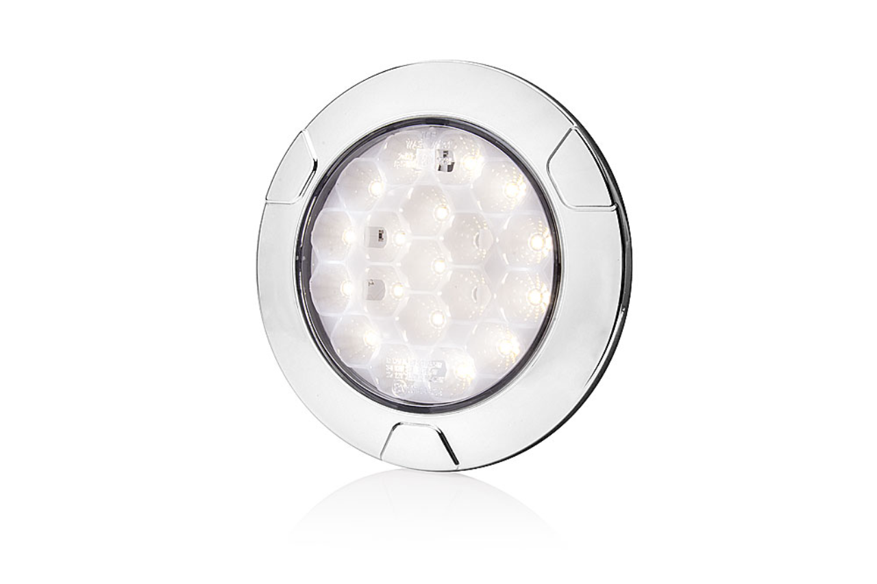 W142 Honeycomb LED Chrome Reversing Lamp - EC1083/I - Euromotive Lighting & Signal