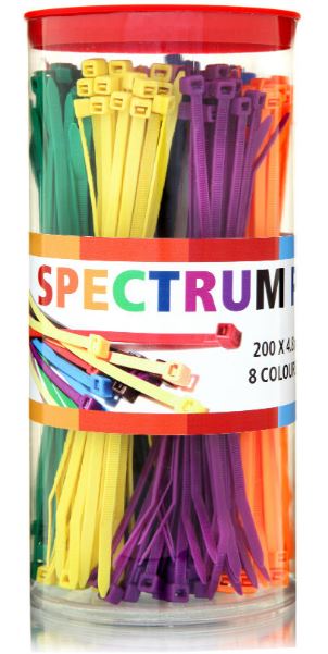 Coloured Cable Ties Tub of 800, 100mm x 2.5mm - Euromotive Lighting & Signal