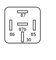 MIDC12205R Mini Relay 12V Double 20A outputs 5pin Resistor w/tab - Euromotive Lighting & Signal