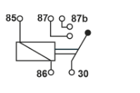 MIDC24155R Mini Relay 24V Double 15A outputs 5pin Resistor w/tab - Euromotive Lighting & Signal