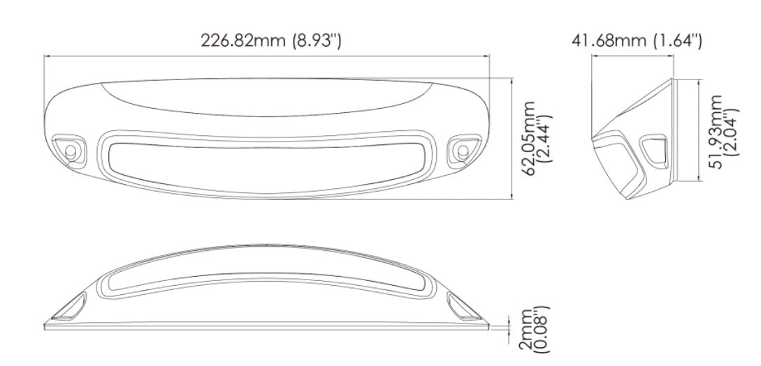 SL209 LED scene light surface mount 12V 24V
compact LED utility light for vehicle exterior
side view of SL209 SceneLite LED flood light
mounted SL209 LED scene light on emergency vehicle