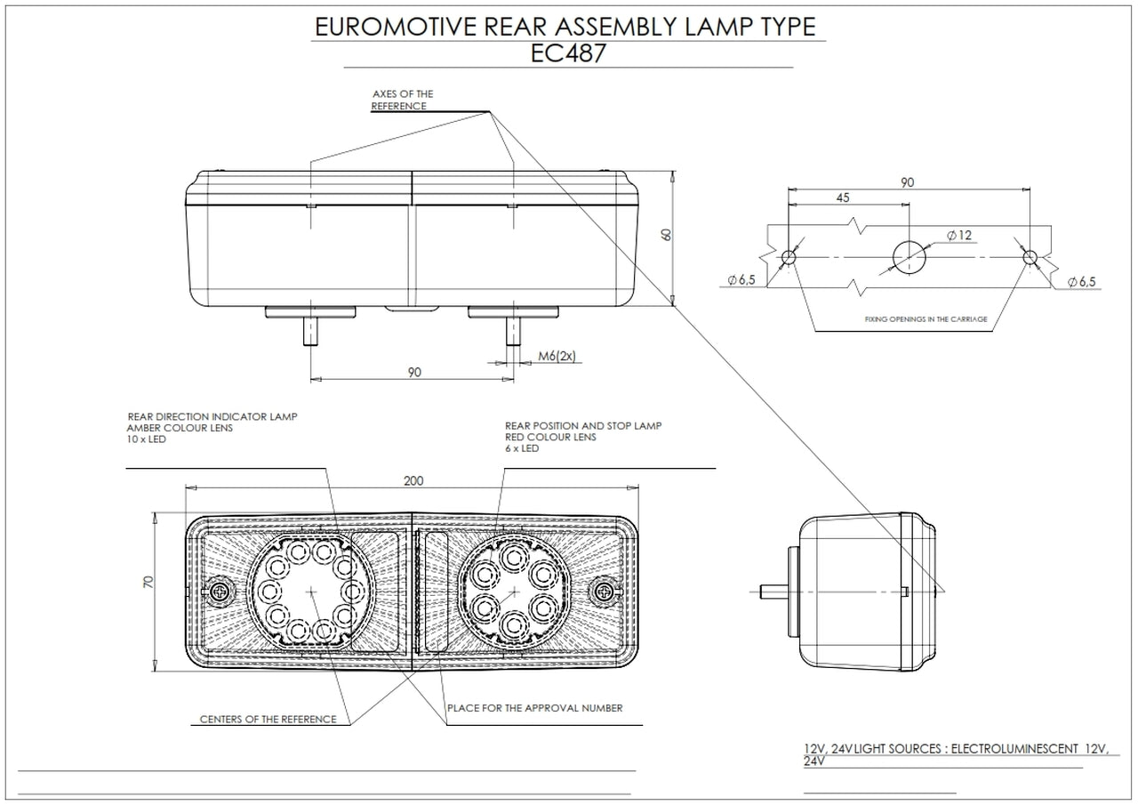 W072UD EC487 LED Stop /Tail/Indicator Lamp - Euromotive Lighting & Signal
