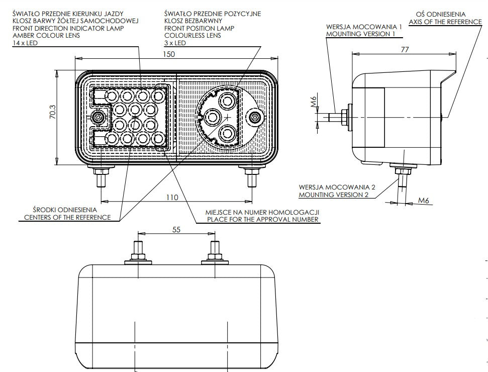 W06DL/DP EC489/EC491 LED Indicator & Position Lamp - Euromotive Lighting & Signal