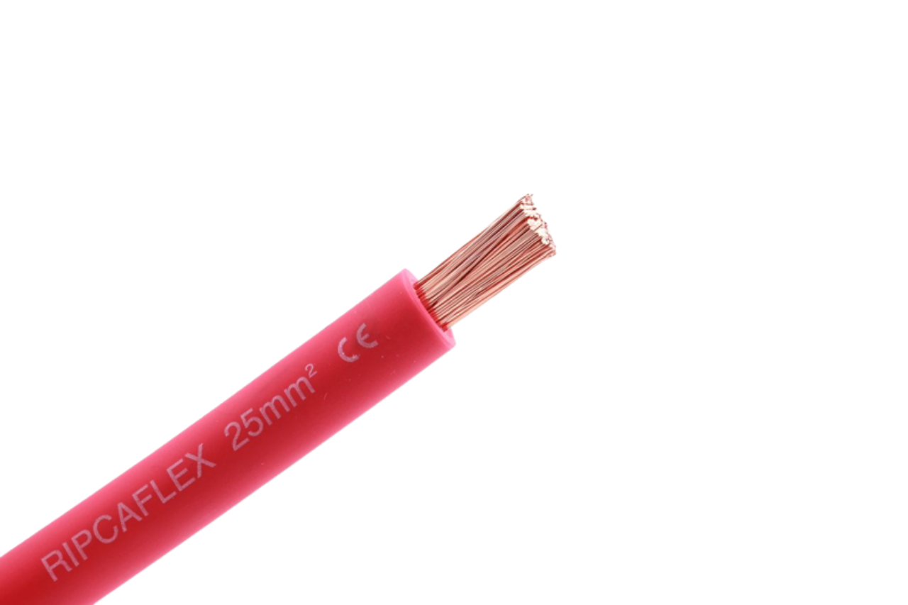 25mm2 Flexible Battery Cable 50m Roll Red - Euromotive Lighting & Signal