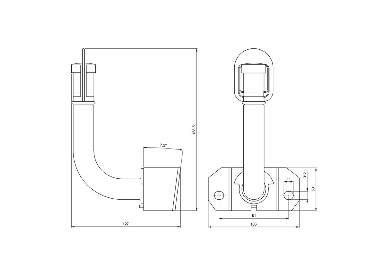 DIN Pole Mount 180° Swing Away - Euromotive Lighting & Signal