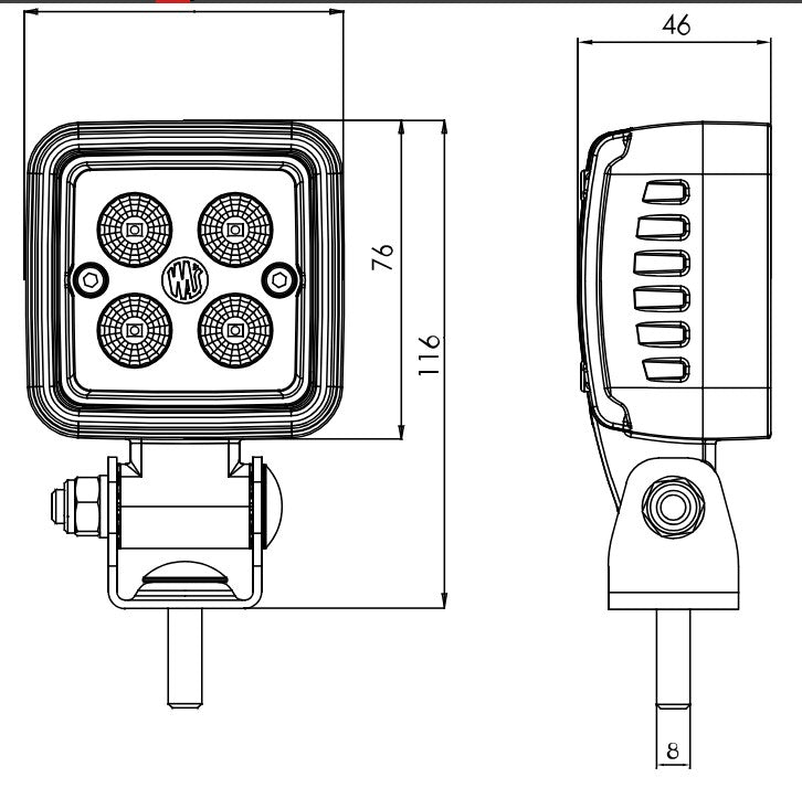 W261 2700lm Baby Work Lamp Spot Beam 12V-70V