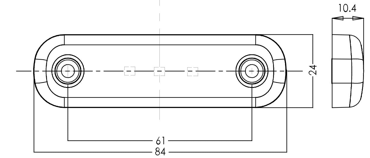 Rear Marker Lamp, 3 Led, 12/24V, W275.1 BLACK - Euromotive Lighting & Signal