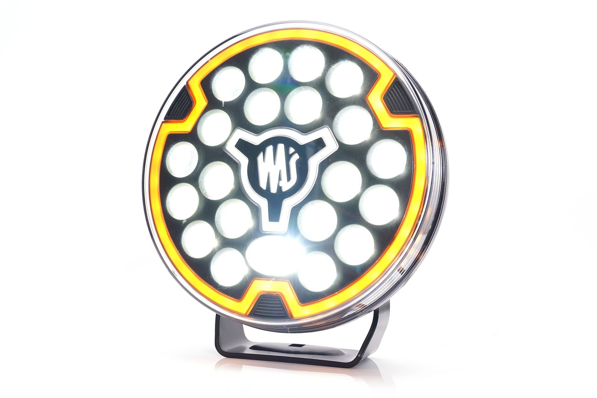 9" Round Driving Lamp, Black, Amber Position W268 HR50