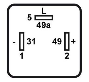Led Flasher Relay 12V 3 Pins (49A,31,49)