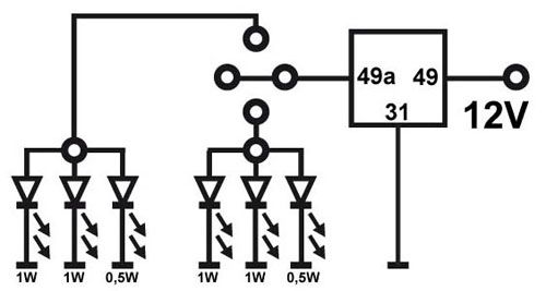 Led Flasher Relay 12V 3 Pins (49A,31,49)