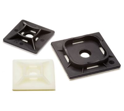 Self Adhesive Cable Tie Bases 20x20mm Black Pack Of 100 - Euromotive Lighting & Signal