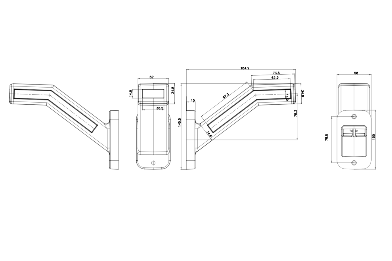 W168.6DD 3 Function Stalk Lamp Dynamic Indicator - EC1259