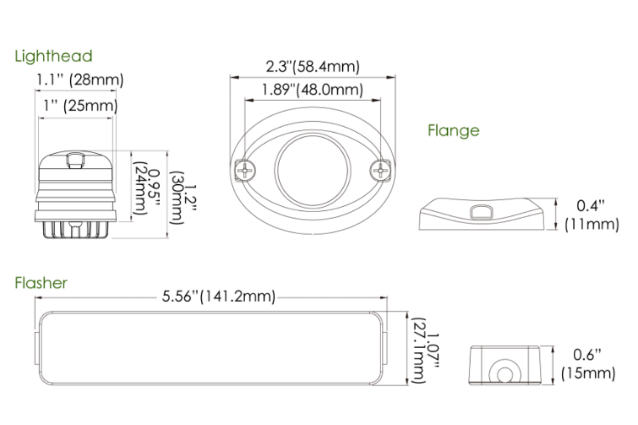 6 LED Hide-Away Strobe - Pair (HL6)