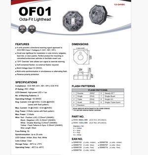 Octa Fit Covert Directional Kit  12-24v White (Pack of 2)