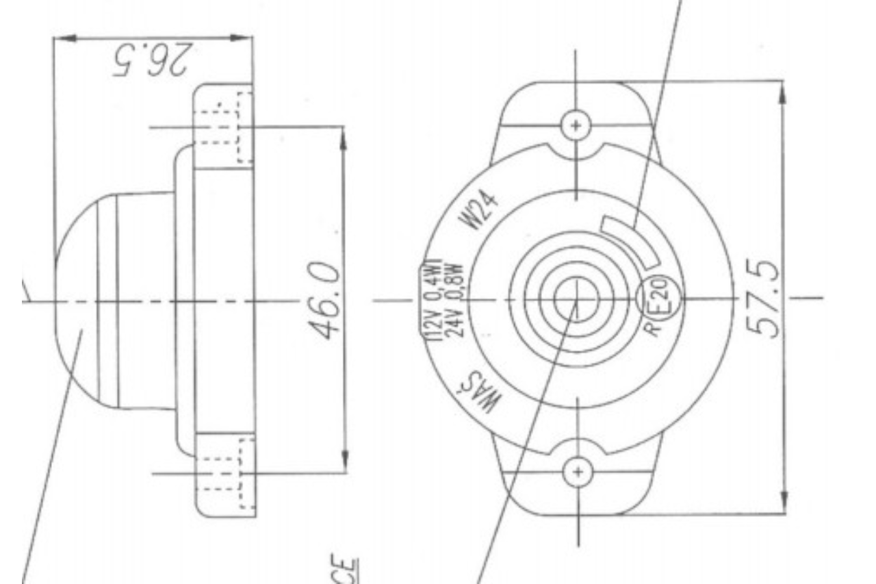 W24 Flat Bubble Led Marker Lamp - EC127 & EC129