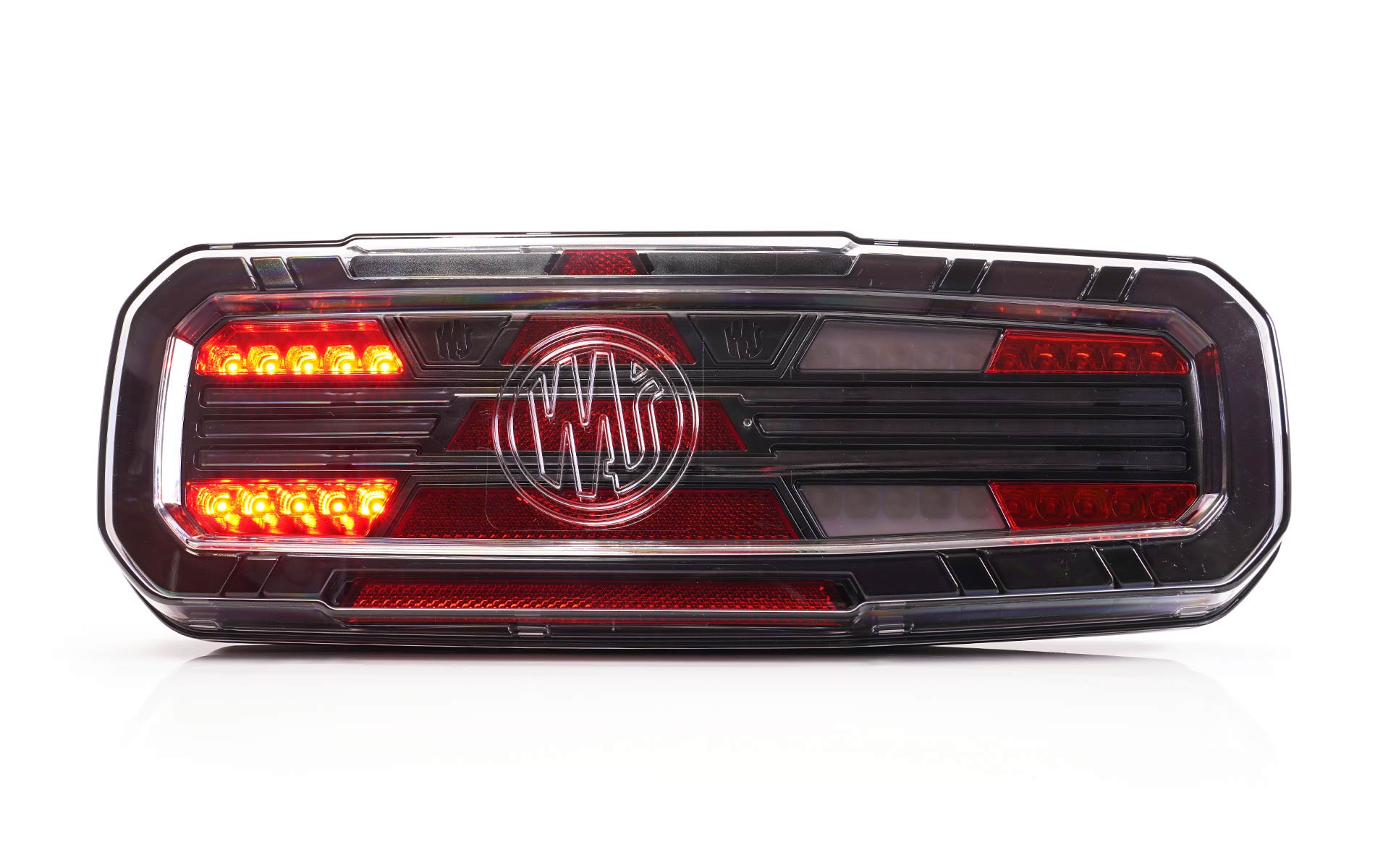 W277DD LINE 5 Function Trailer Tail Lamp with Dynamic Indicator & Dark Lens (NO LOGO) - Superseal Connectors & 7 Pin TYCO