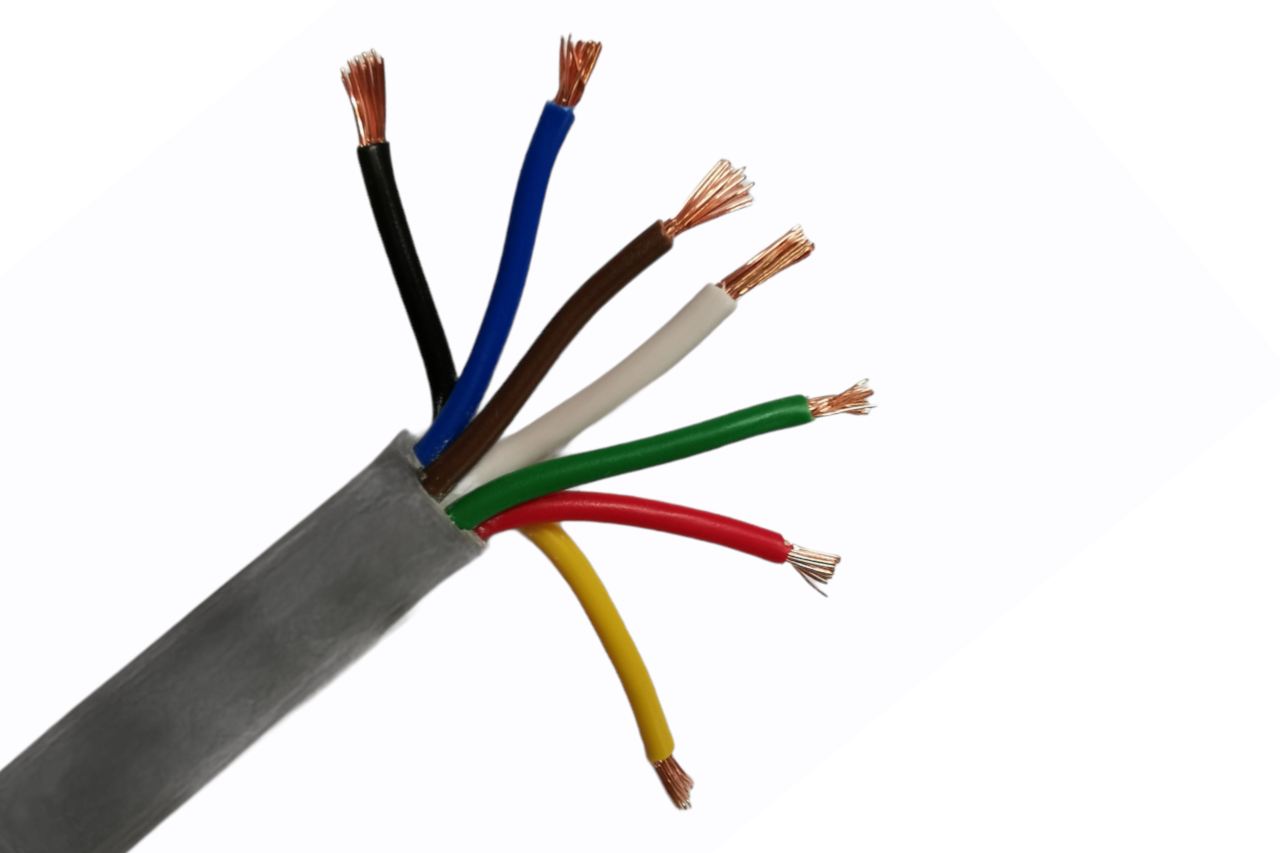 7 Core Thinwall Auto Cable - 6x1.5mm2 & 1x2.5mm2 Round Grey 100m Roll - Euromotive Lighting & Signal