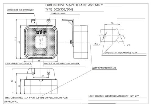 W63 EC304Z Rear assembly end-outline lamp M.A.N. Type LED Lamp