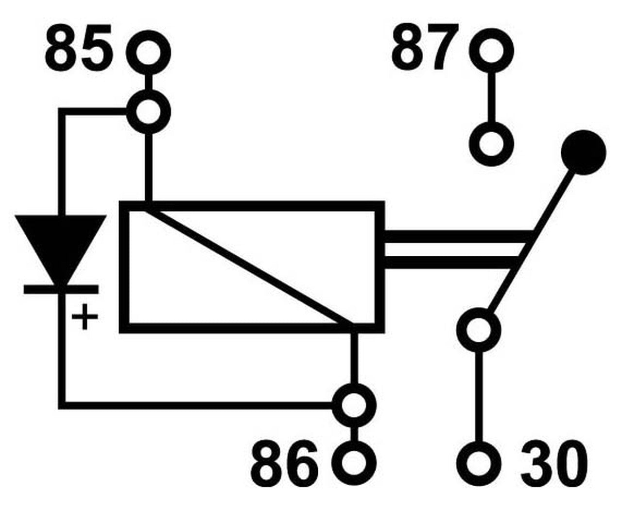 Mini Relay Normally Open 24V 22A 4-Pins Diode