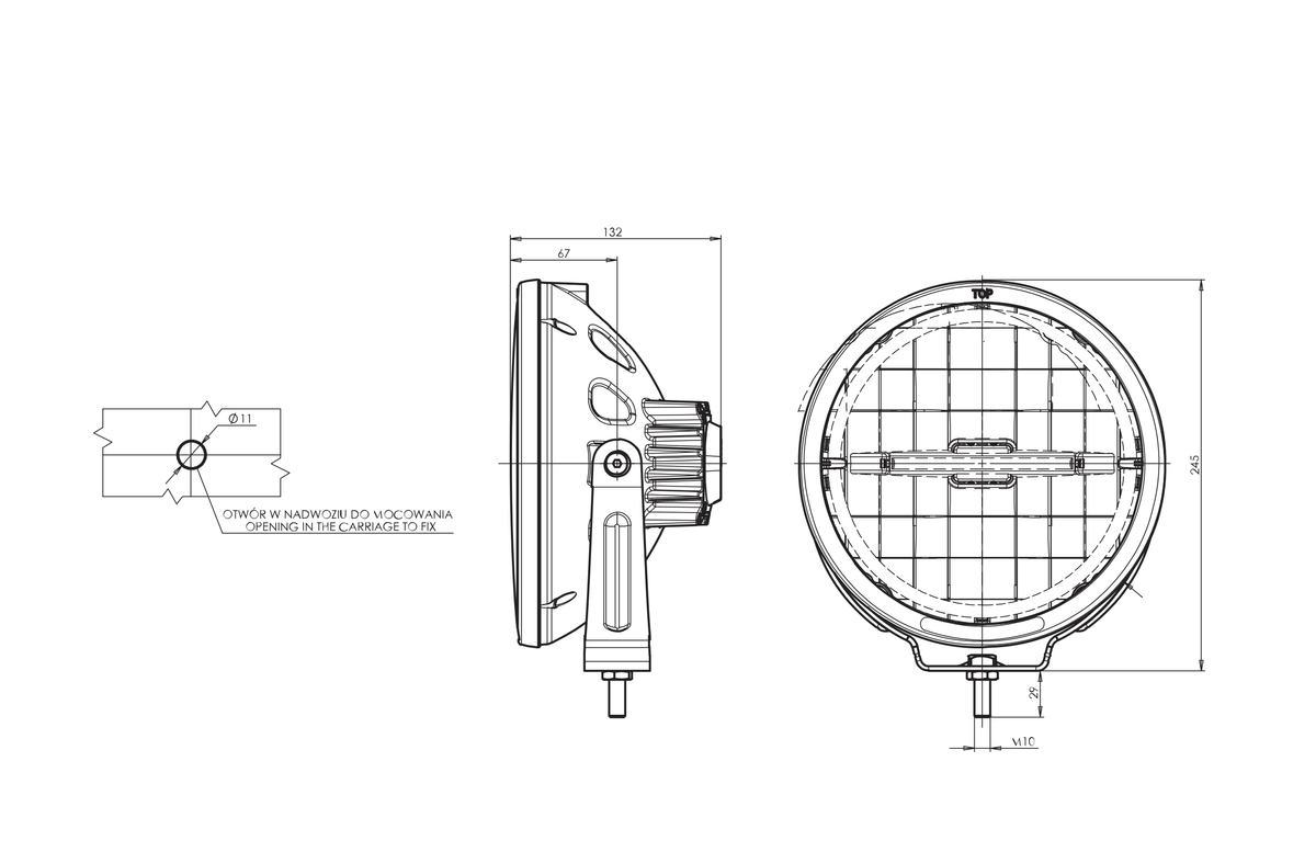 WAŚ W116 EC872Dual technical drawing with measurements