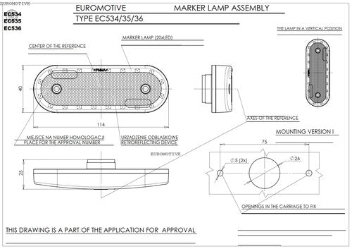 W47WW EC536Z Front end-outline Ultra Bright 20 LED Position Marker Lamp - Euromotive Lighting & Signal