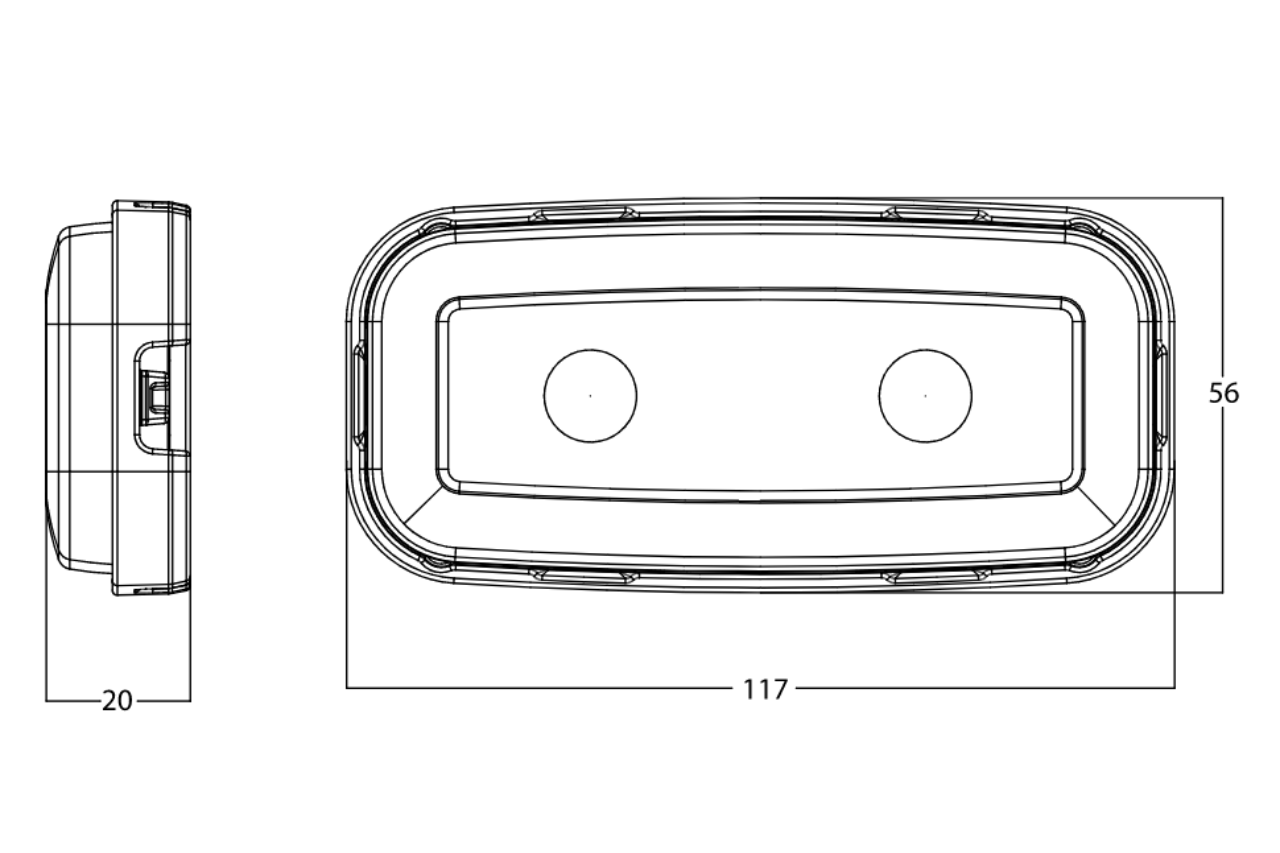 W225 LED Rear Combination Fog/Reverse Clear Lens Lamp - EC1481ARF - Euromotive Lighting & Signal