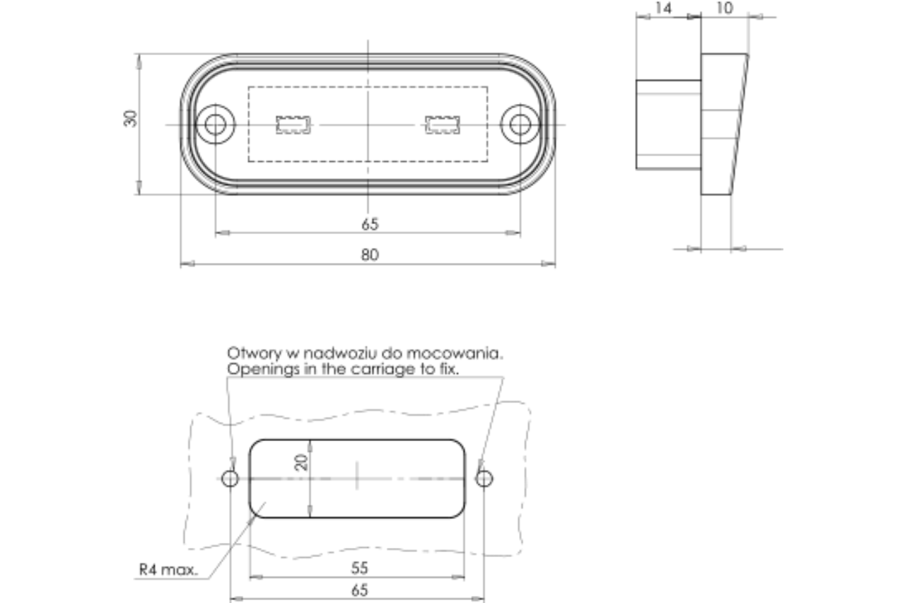 W133 Recessed  Licence Plate Lamp - EC982 - Euromotive Lighting & Signal