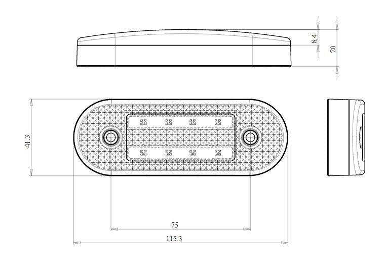 W175 EC1222 Oval LED Double Neon Marker Lamp With Indicator Function