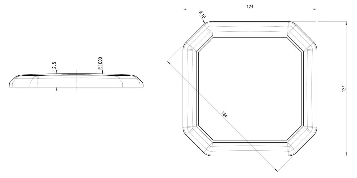 LW14 EC1466 LED White Bezel Square Interior Lamp