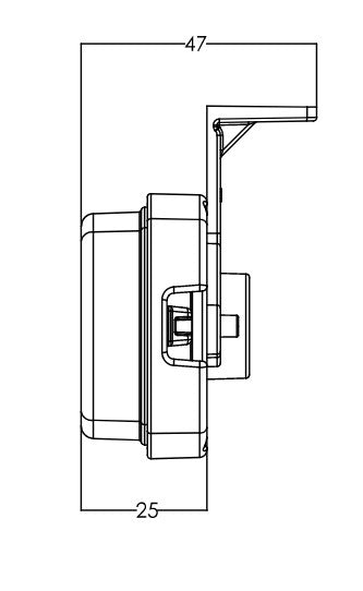 W240 EC1598 Side position   Oval Marker Lamp with Outline Projection