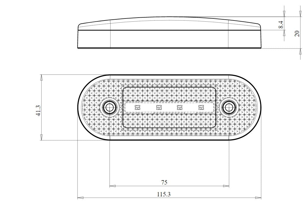 W174 EC1219 Side position multifunctional lamp Oval 4 LED Neon Marker Lamp