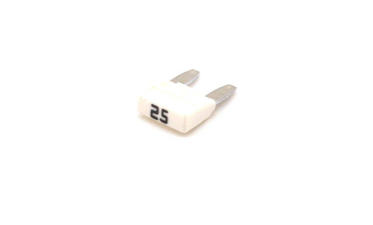 Mini Blade Fuse 25 Amp Transparent Pack of 50